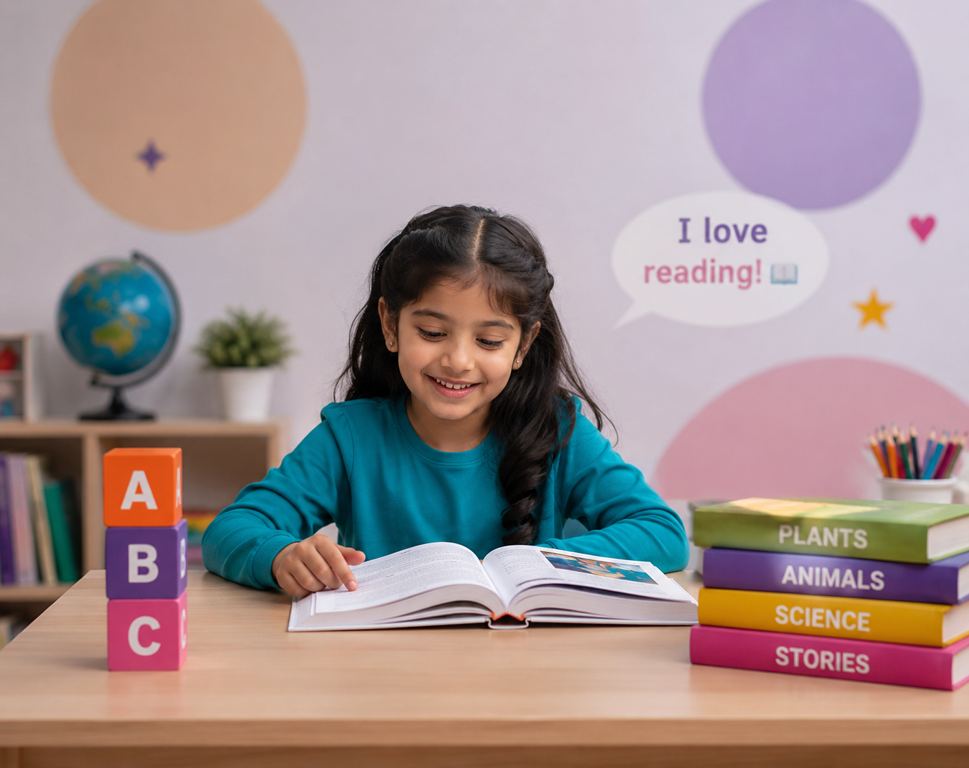 Kids reading and learning